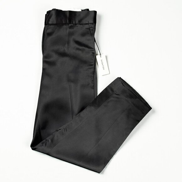 NWT Aritzia Babaton Atelier Black Satin Conan Pant Women's Size 6 - Picture 5 of 10